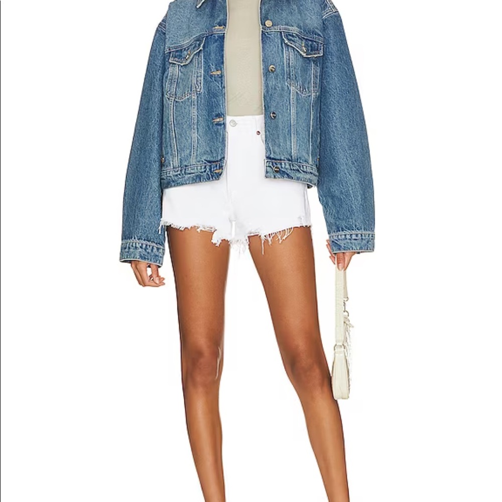 agolde gleam parker vintage shorts- white